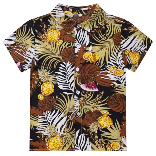 Kids Boys Top Outdoor Blouse Photography Shirts School Hawaiian Beach Leisure - Picture 73 of 94