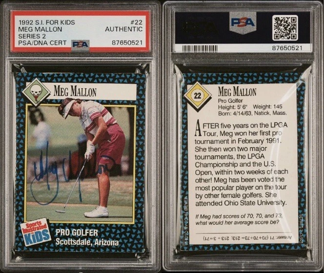 MEG MALLON ROOKIE AUTO SPORTS ILLUSTRATED FOR KIDS SI 1992 USA LPGA GOLF DNA PSA - Image 3 of 4