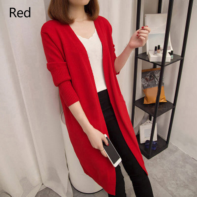 Womens Long Cardigan Autumn Winter Long Sleeves Knitted Cardigans