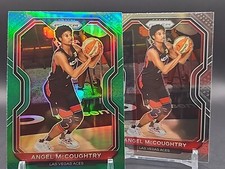 Angel McCoughtry - 2021 WNBA Prizm - Green Prizm And Base #69 - Las Vegas Aces