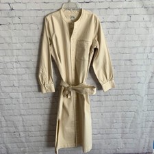 NWT J. Crew Reimagined Tie Front Maxi Dress Long Sleeve Beige Womens Size 8