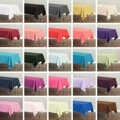 #ad 60 x 126 in. Rectangular Polyester Tablecloths for 8 ft. Tables Banquet Party $69.89