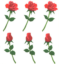 Mrs Grossman's ROSE Flower Large Scrapbook Stickers 3 Strips 