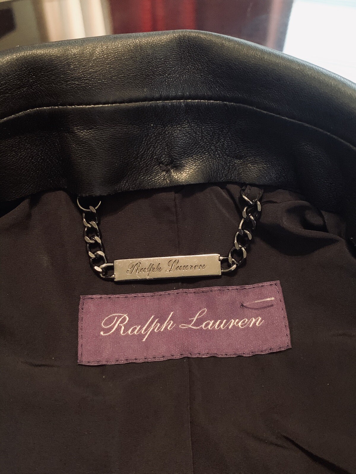 Ralph Lauren Purple Label Size Medium Leather Trim Trench Coat Made n Italy image 7