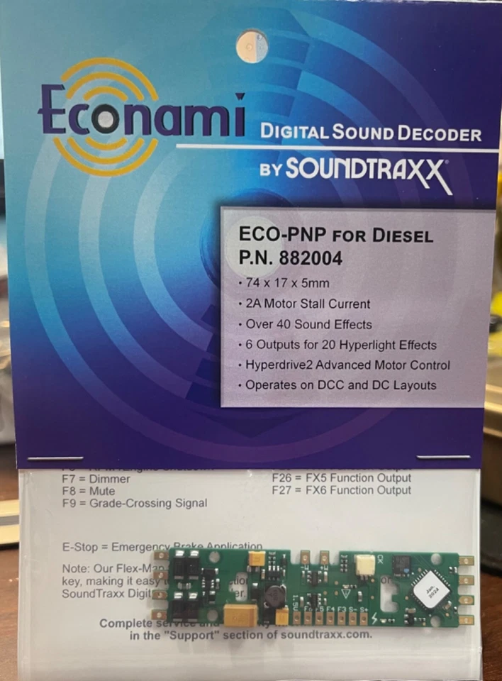 Soundtraxx ECO-PNP para diésel: decodificador de sonido Econami 6 funciones ~ 882004 Foto 2 de 4