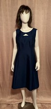 NWT Talbots Women’s Size 12 Teal Silk Blend Sleeveless Fully Lined Flare Dress