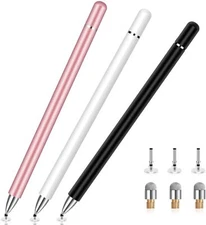 Stylus Pens for Touch Screens, LezGo Disc & Fiber 2 Ends Magnetic Caps Slim Thin