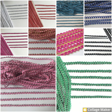 10/5 Meter Borte Spitze Schwarz Silber 6mm Deko Nähen Nichtelastisch F20