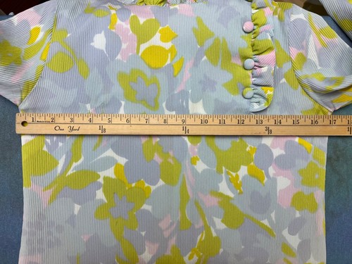 Mini Vestido De Colección Años 60 Mod Pastel Floral Volantes Línea A Scooter Twiggy Crepe Poli S - Imagen 15 de 19