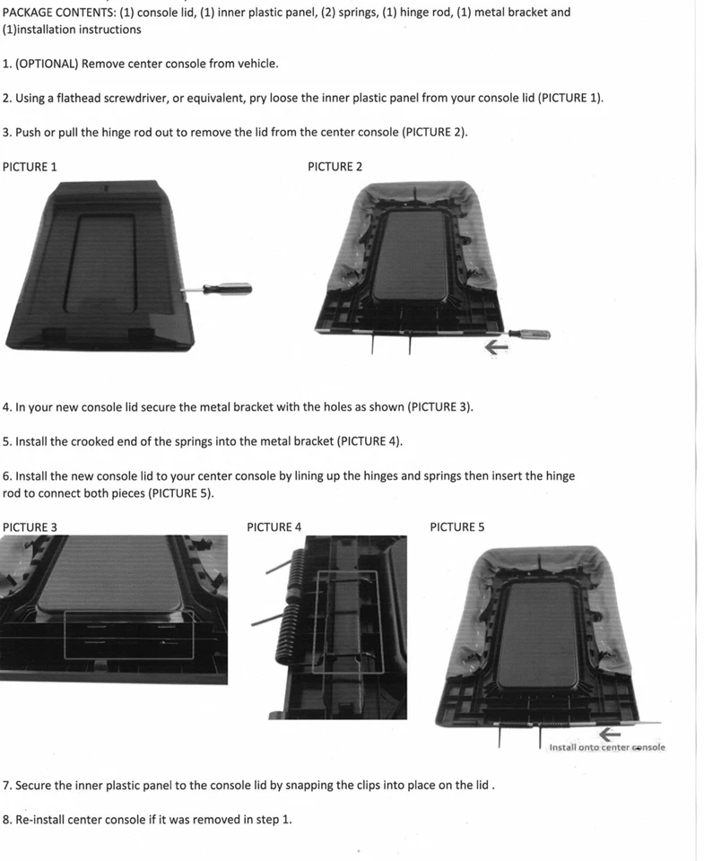 Consola central apta para Chevy Silverado 99-07 # 19127364 tapa reposabrazos pestillo gris claro Foto 4 de 4