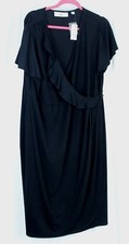 Avenue Studio NWT LBD Little Black Dress Jersey Knit Career Faux Wrap Size 22/24