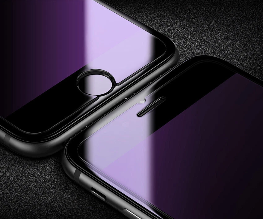 Protector de pantalla de vidrio templado anti luz azul para Apple iPhone 6/7/8/Plus Foto 3 de 4