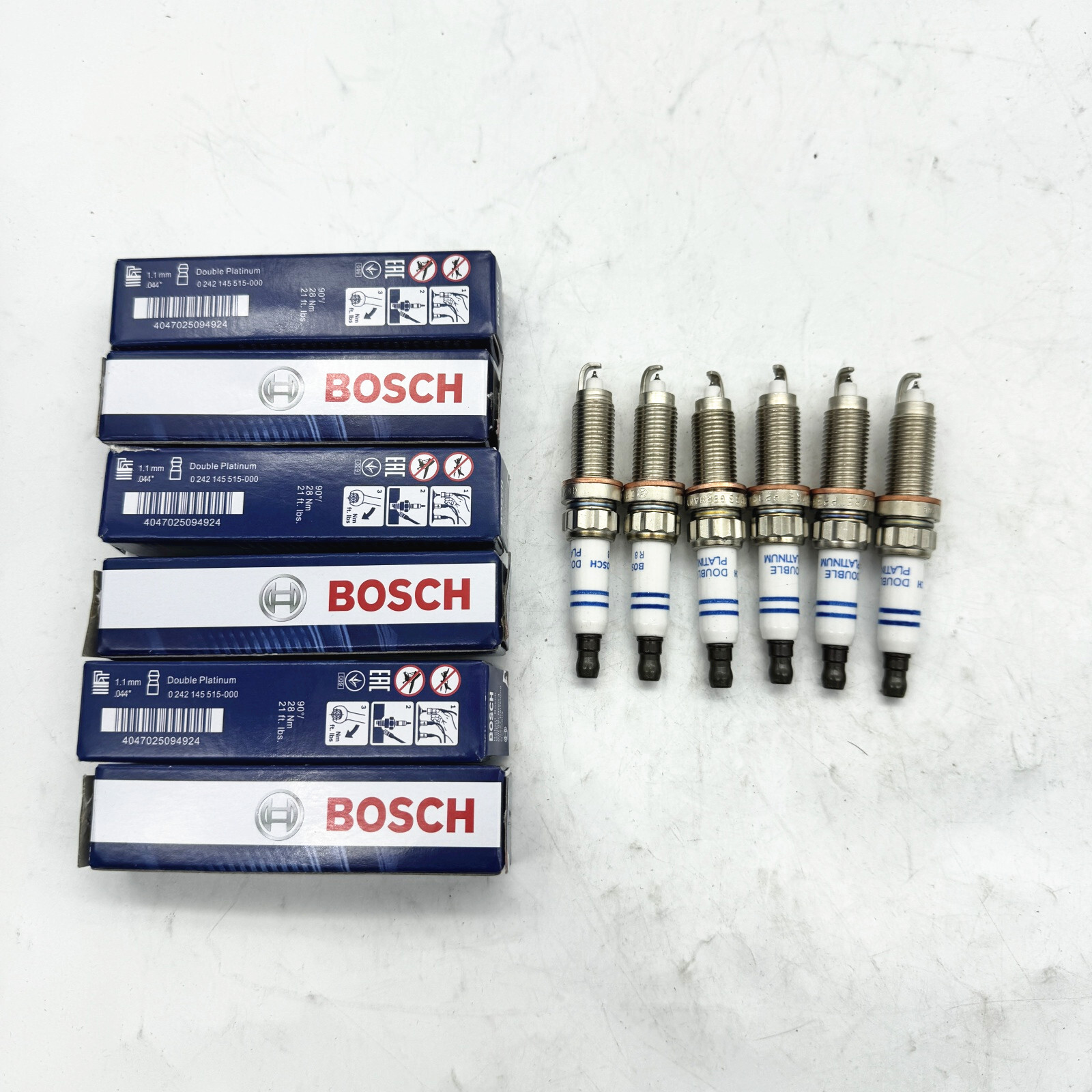 Set of 6 Spark Plugs Double Platinum ZR5TPP33 For BMW E82 E88 F02 F10 F13 Bosch