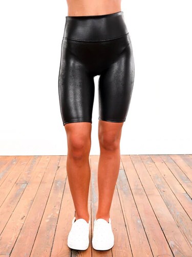 Spanx Faux Leather Bike Short M MEDIUM 