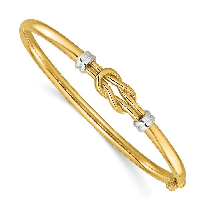 14K Solid Two Tone Gold Love Knot Bangle Bracelet | eBay 14K Solid Two Tone Gold Love Knot Bangle Bracelet | eBay