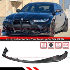 For 2021-2026 BMW G80 M3 G82 G83 M4 CSL Style Real Carbon Fiber Front Bumper Lip