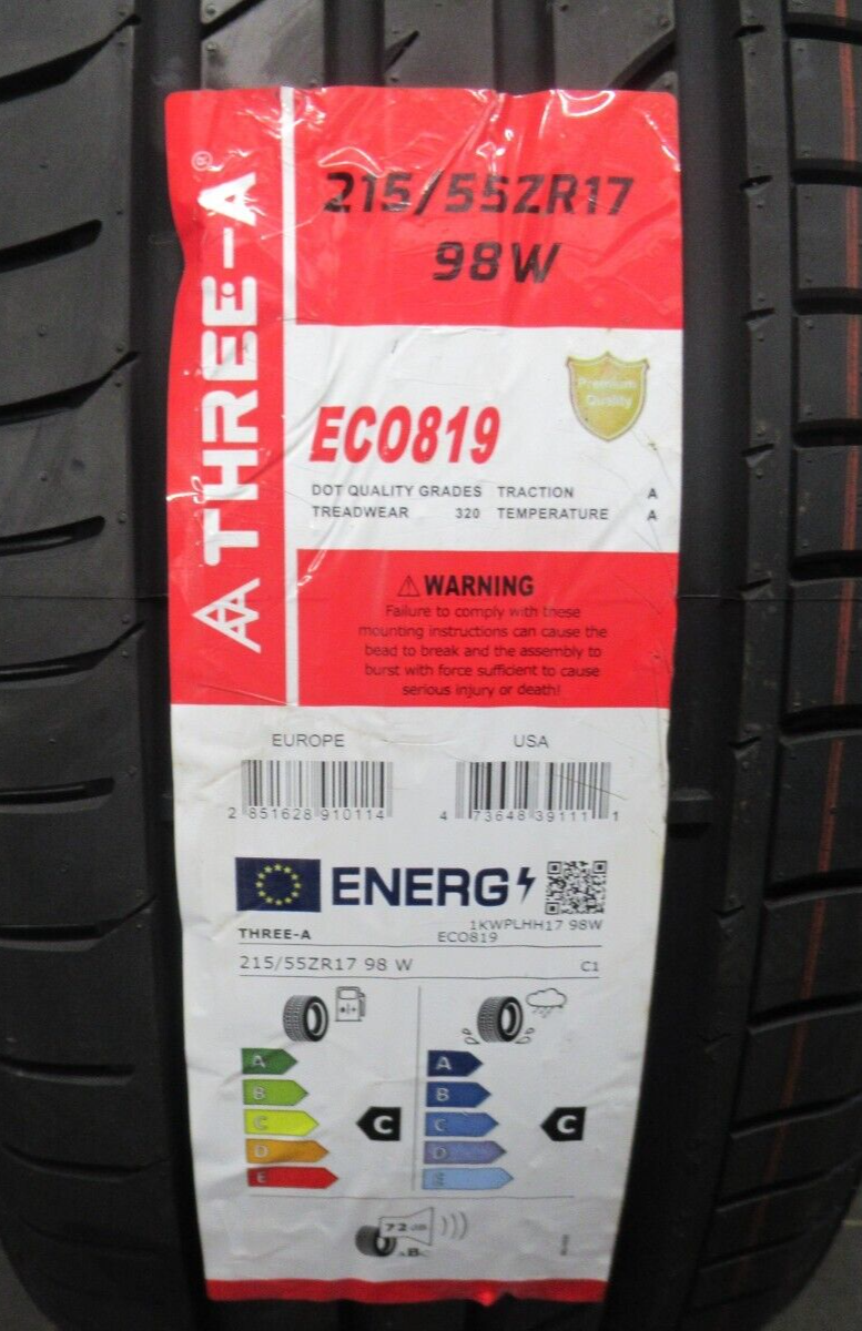 X4 215/55R17 215 55 17 98W M+S THREE-A NEW TYRES *GREAT C & C RATED ...