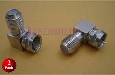 2 Lot F-type Right Angle M/F Screw On Connector Coax TV Modem Cable Satellite v2