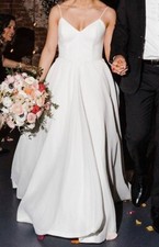 Jenny Yoo, Spaghetti Strap A-Line Organza Wedding Dress, Size 8