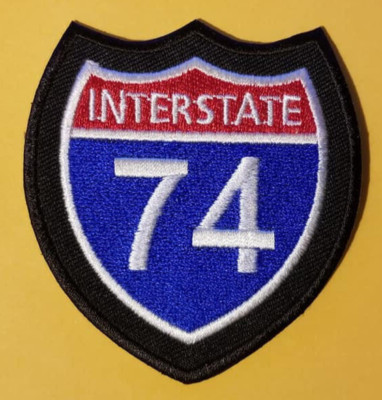 US Primary Interstate 74 Highway approx  2.75x3'' Embroidered Patch *