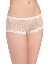 Maidenform Women's Modal Cheeky Hipster With Lace Panty, Darling Dot Beige/Iv...