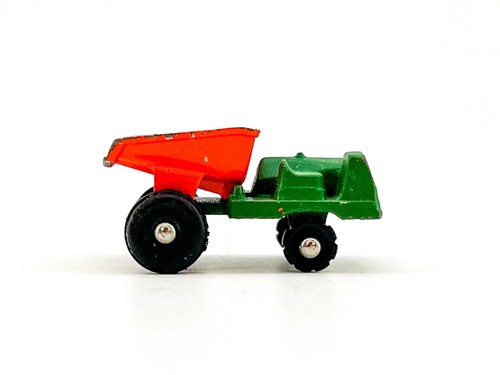 Vtg Barclay Metal Mites Bottle Series Dump Truck Green and Orange Man Cave NICE! - Picture 6 of 11
