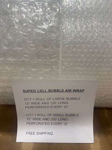 Small and Large Bubble Cushioning Wrap Combo Pack 125' large and 350' small - Picture 2 of 4