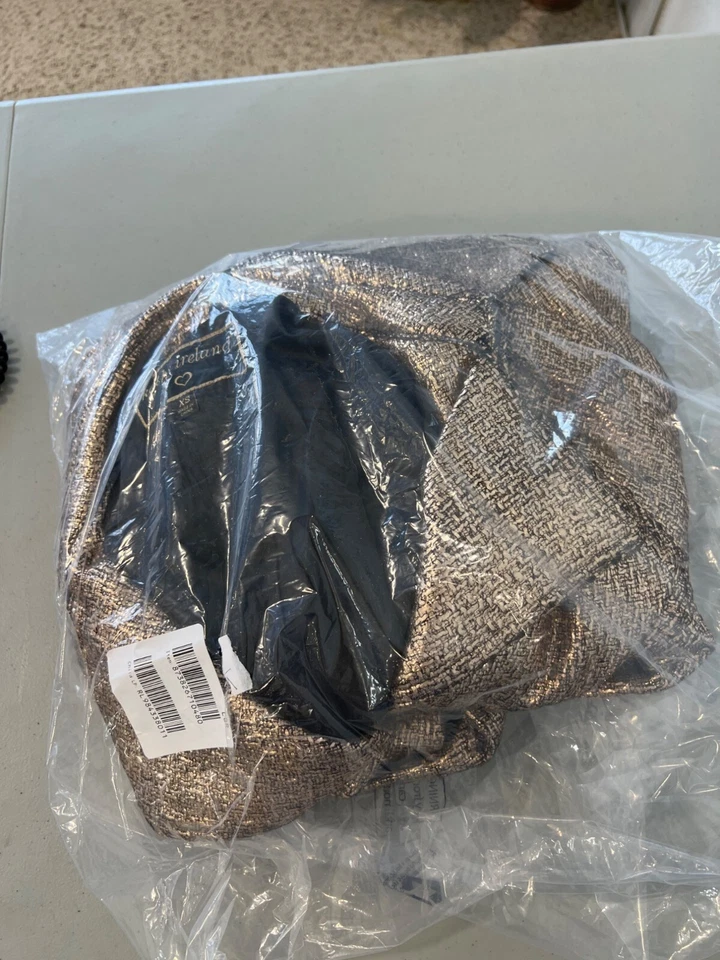 Kathy Ireland Fashion 360 Metallic Trench Coat Size XS Gold Outdoor Shimmer NEW - Image 3 of 4