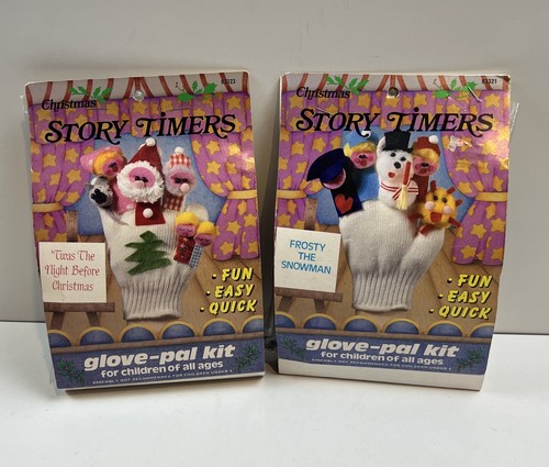 2 VTG Christmas Story Timers Glove Pal KIT Puppet Glove BUCILLA 63322 NEW NOS