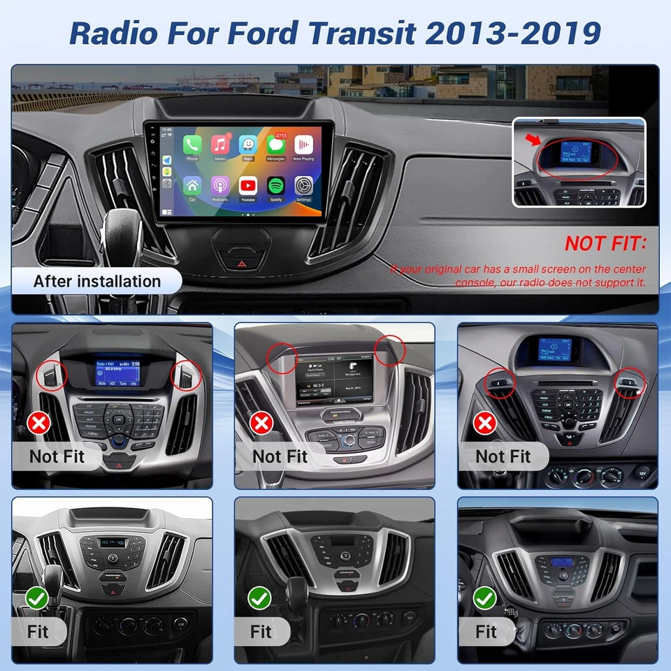 Für Ford Transit Custom 2012-2021 Autoradio Android 14 GPS Navi DAB+ ★4GB+64GB★ - Bild 2 von 4