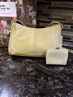 Vintage COACH Small Leather Zip Crossbody Purse 4104 & Wallet 6197