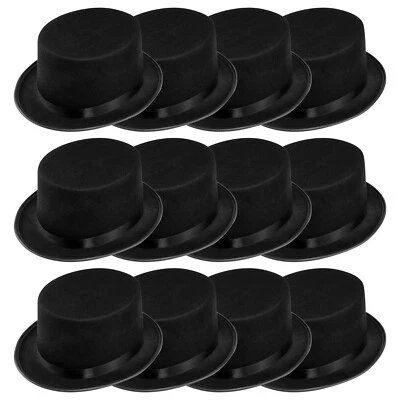 12x WELLGRO® Zylinderhut Chapeau Fasching Karneval Hochzeit Magier Zylinder Hut