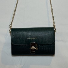 Viola Castellani Deep Teal Leather Crossbody Clutch Handbag Purse Made In Italy