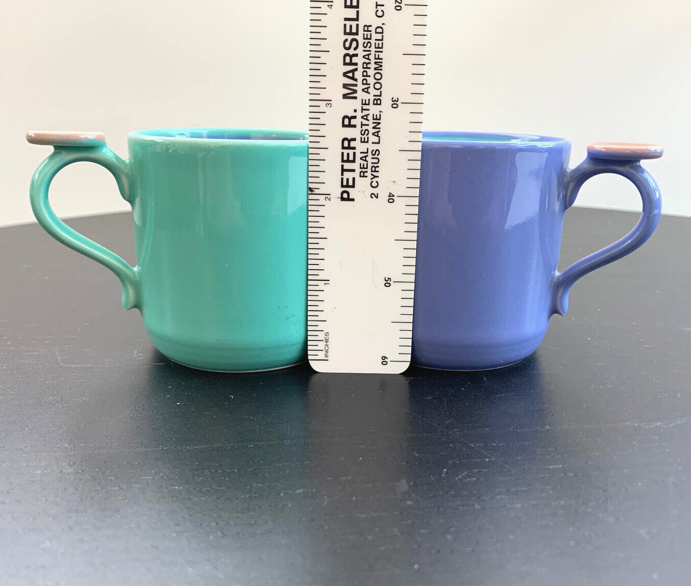 1980s Lindt-Stymeist Colorways Child Mugs x2 Children Thumbprint Vintage RARE