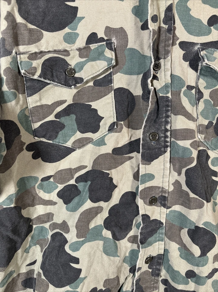 Camisa Camuflada Pato A Prueba de Escarcha De Colección Grande Abotonada Militar Caza Angustia Foto 4 de 4
