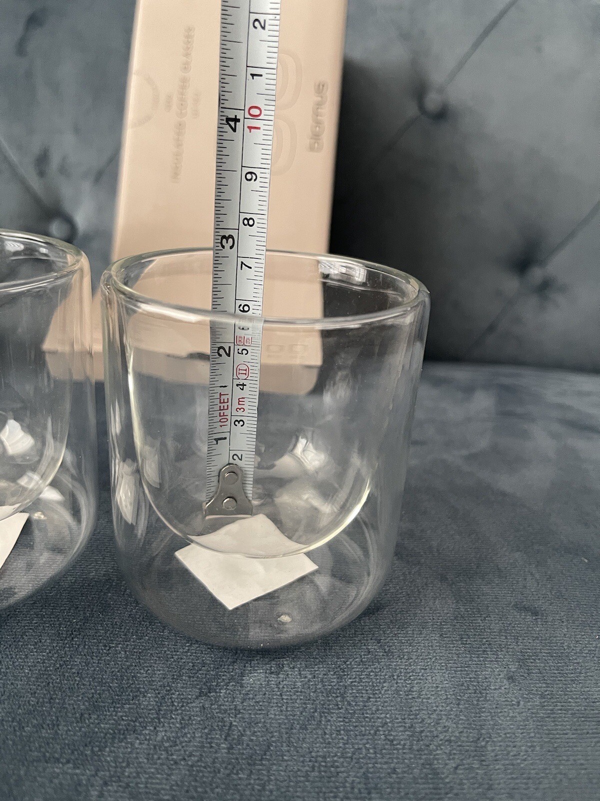 Blomus Insulated Coffee Glasses Tea Glass Nero Model #63653 2pc Set Dbl Wall NEW