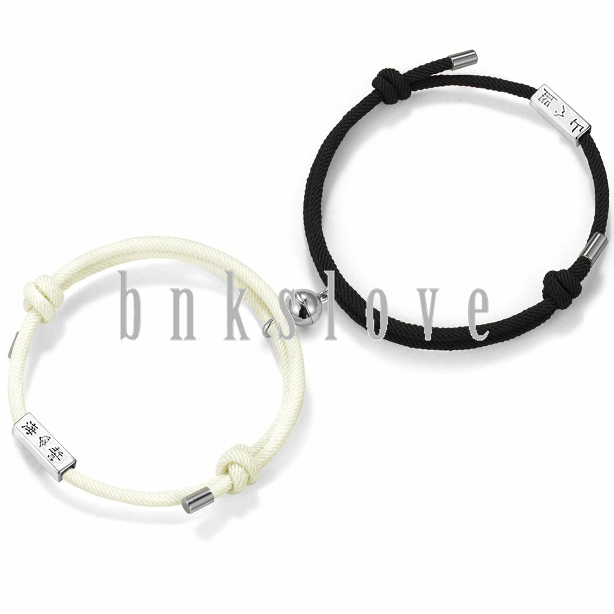 2Pcs Couple Magnetic Long Distance Rope Braided Bracelet Lover Friendship  Gift