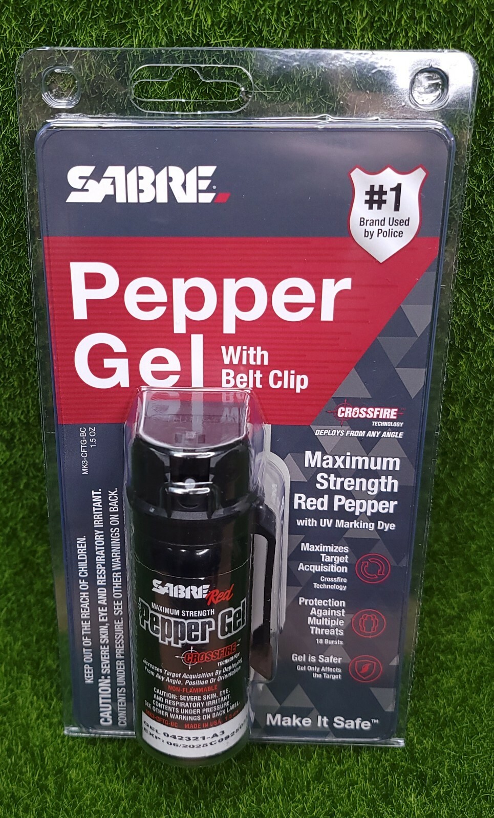 Sabre Red Pepper Gel Spray Repellent Self Defense W/ Belt Clip MK3
