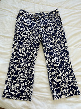 Lilly Pulitzer Palm Beach Corduroy Capri Pants Navy White Horse of Course Sz 6