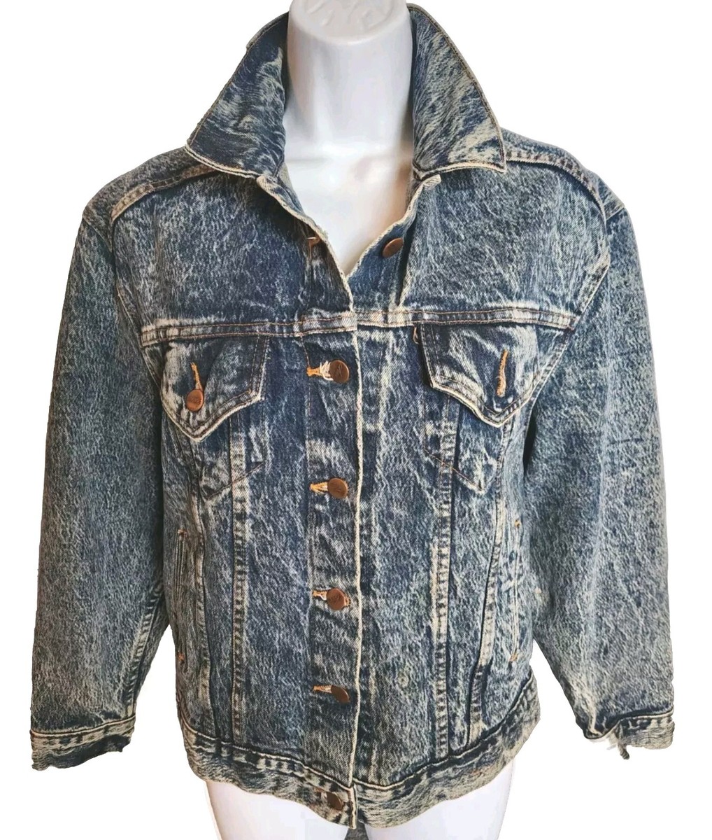 【A.P.C】FEMME 3rd DENIM JKT Vintage wash Vintage 90's Acid Wash Jacket Women's Medium Chic Denim/Jean