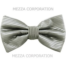 New formal men's pre tied Bow tie Bowtie stripes formal wedding party prom gray