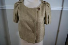 Leifsdottir Anthropologie Metallic Gold Jacket Size 8 (ja100