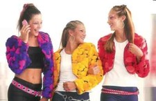 Adult SZs Faux Fur Pom Pom Coat ONLY Dance Costume Accessory Purple, Yellow, Red