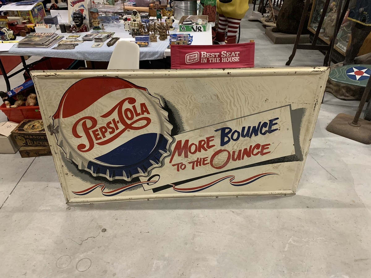 Vintage 58” x 33” Pepsi-Cola Metal Sign | eBay
