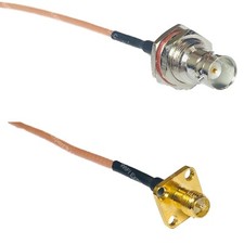 RG316 BNC FEMALE BIG BULKHEAD to RP-SMA Female Flange RF Cable Rapid-SHIP LOT