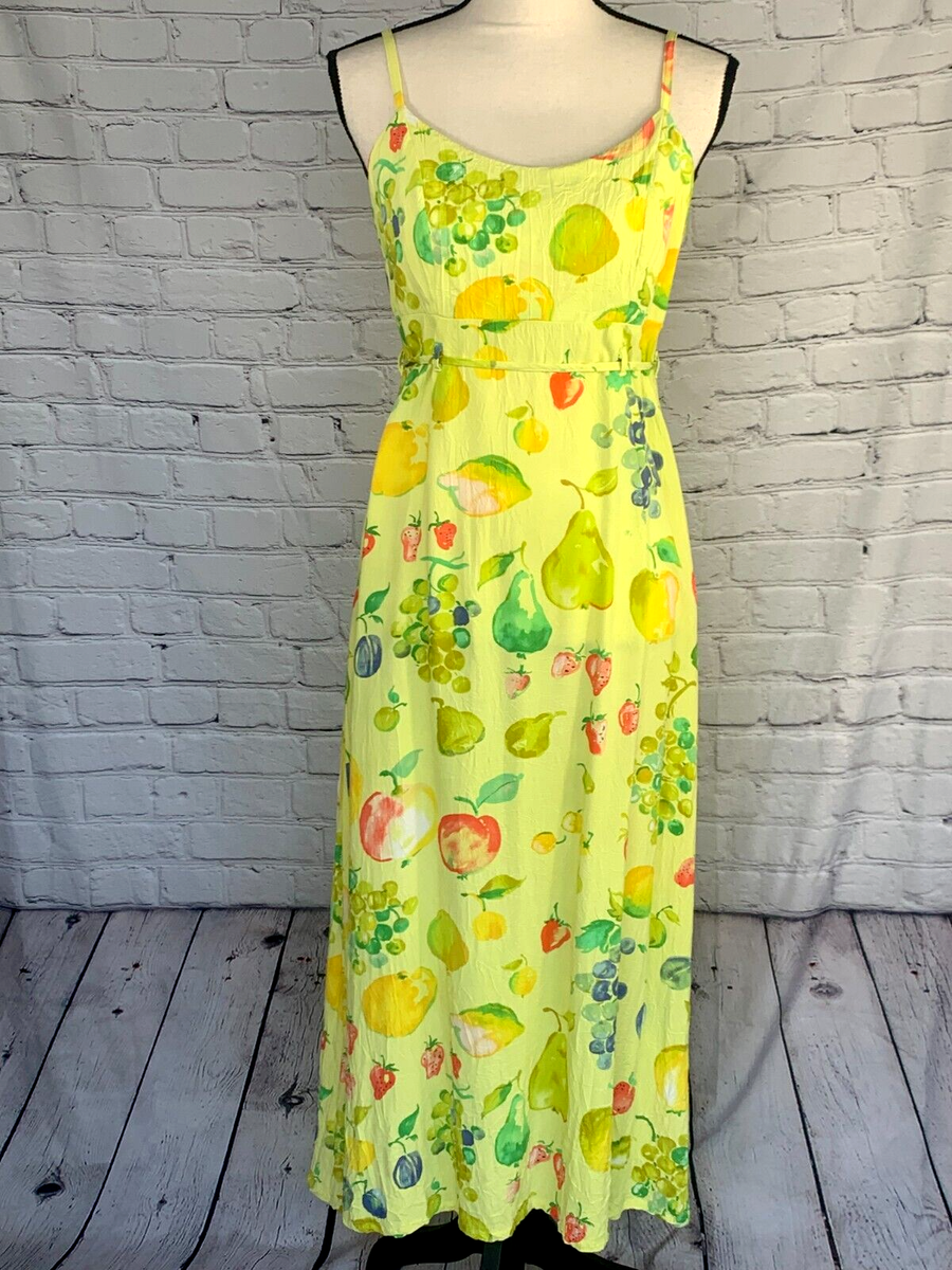 Food Art by Jams World Tropical Fruits Strapless Sun Dress Back