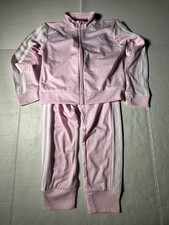NWT Defect Last 2 Photos Adidas Track Suit 2 Pc Set Light Pink Kids Girls Size 6