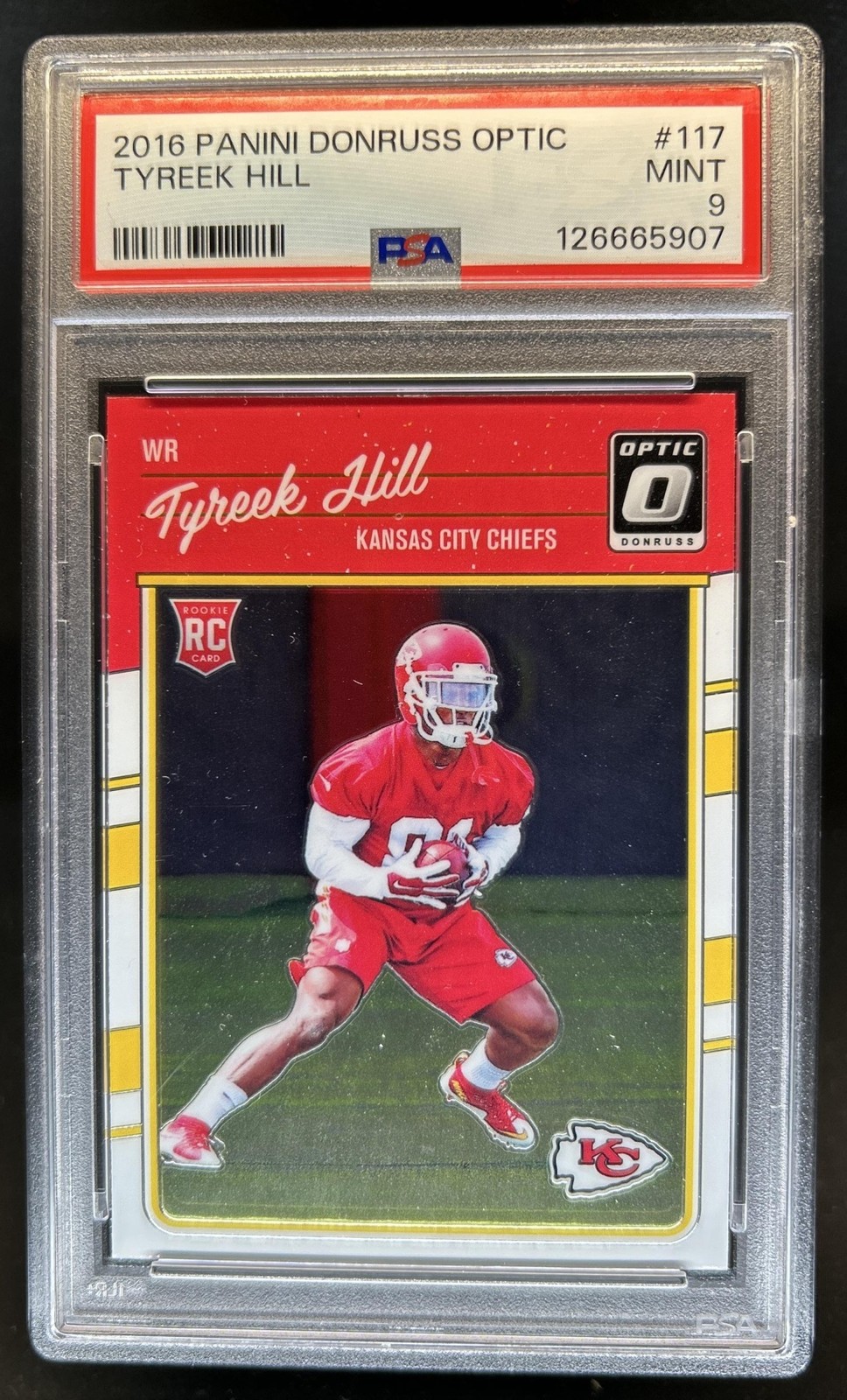 2016 Panini Donruss Optic Tyreek Hill RC Rookie #117 Chiefs PSA 9