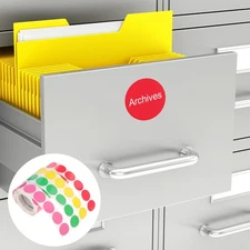 3 Rolls Self-adhesive Circle Sticker Label Colorful Dot Stickers Round