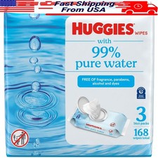 Hypoallergenic Unscented Wipes 99 Pure Water Gentle Clean Flip Top Packs 168 Ct